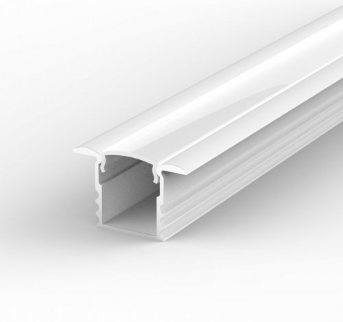 Profil LED Wpuszczany P18-1 biały lakierowany z kloszem mlecznym 1m
