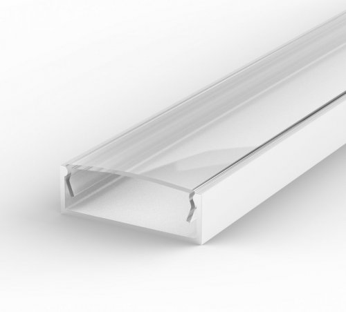 Profil LED Nawierzchniowy P13-1 biały lakierowany z kloszem transparentnym 1m