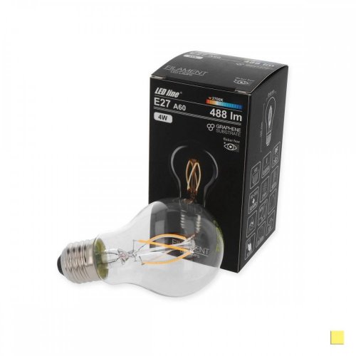 Żarówka LED LEDLINE E27 duży gwint A60 4W biała ciepła filament