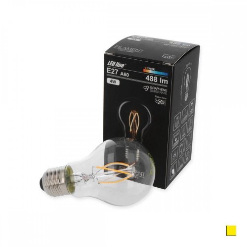Żarówka LED LEDLINE E27 duży gwint A60 4W biała dzienna filament