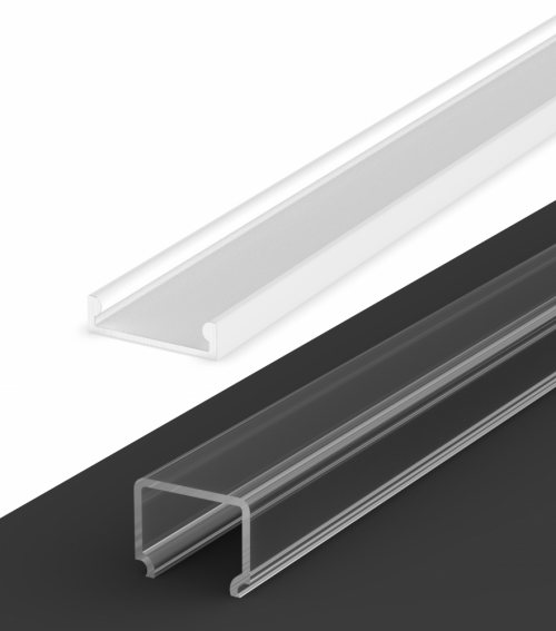 Profil LED Nawierzchniowy P4-3 biały lakierowany z kloszem transparentnym 2m