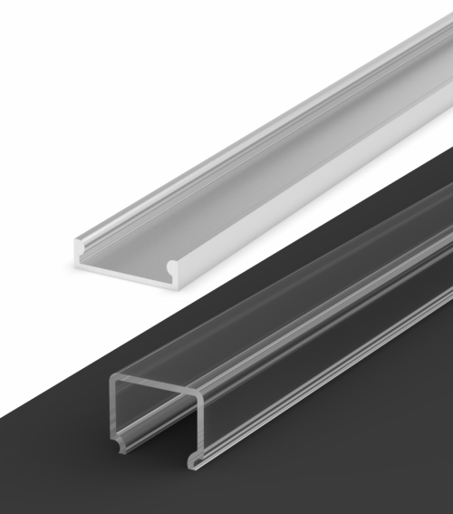 Profil LED Nawierzchniowy P4-3 anodowany z kloszem transparentnym 2m