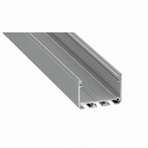Profil LED architektoniczny napowierzchniowy ILEDO srebrny anodowany z kloszem mlecznym 2m