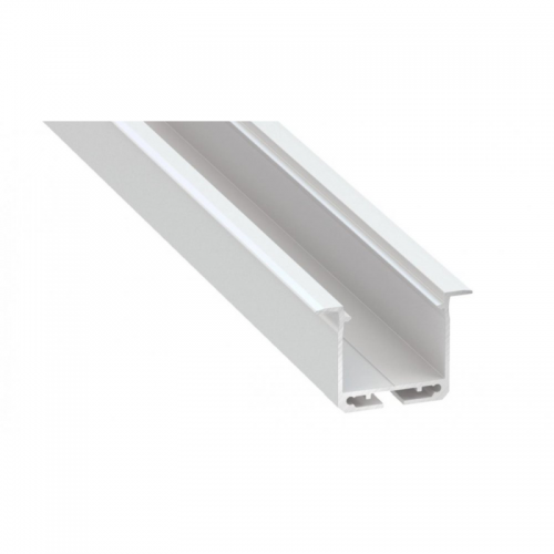Profil LED architektoniczny wpuszczany inDILEDA biały lakierowany z kloszem transparentnym 2m
