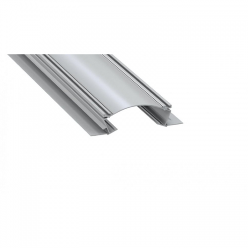 Profil LED architektoniczny konstrukcyjny VEDA srebrny anodowany z kloszem mlecznym 2m
