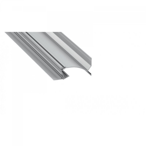 Profil LED architektoniczny konstrukcyjny TOPO srebrny anodowany z kloszem mlecznym 2m