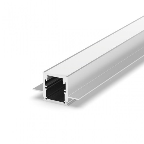 Profil LED Wpuszczany P25-2 biały lakierowany z kloszem transparentnym 1m