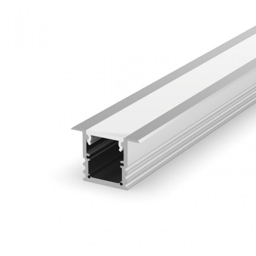 Profil LED Wpuszczany P25-1 biały lakierowany z kloszem transparentnym 2m