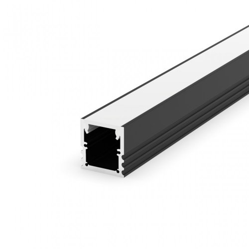 Profil LED Nawierzchniowy P25-3 czarny lakierowany z kloszem mlecznym 1m
