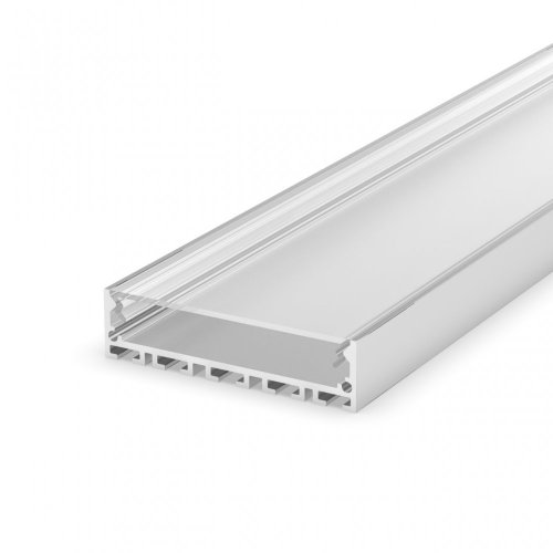 Profil LED architektoniczny napowierzchniowy P20-1 anodowany z kloszem transparentnym 1m