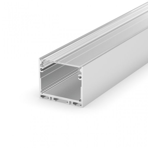 Profil LED architektoniczny napowierzchniowy P22-3 anodowany z kloszem transparentnym 2m