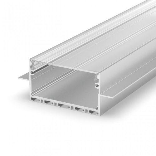 Profil LED wpuszczany P23-2 srebrny anodowany z kloszem transparentnym 2m