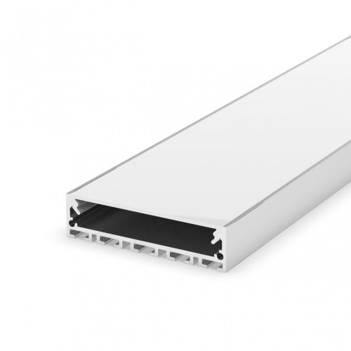Profil LED architektoniczny napowierzchniowy P20-1 biały lakierowany z kloszem transparentnym 1m