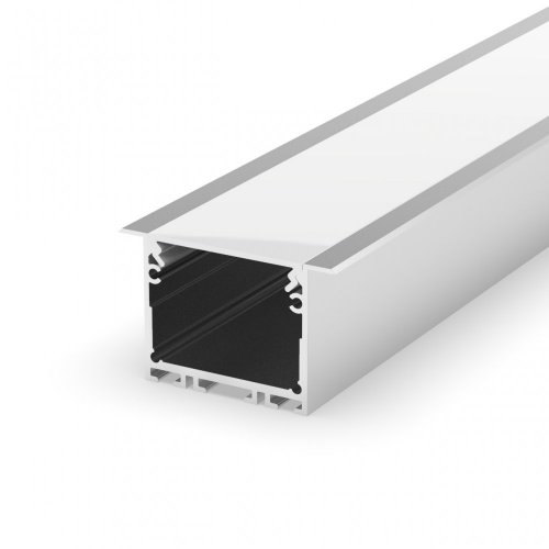 Profil LED wpuszczany P22-1 biały lakierowany z kloszem transparentnym 2m