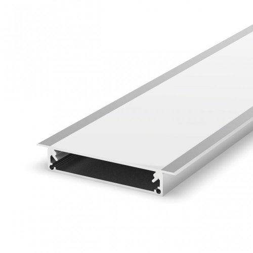 Profil LED architektoniczny wpuszczany P21-1 biały lakierowany z kloszem transparentnym 1m