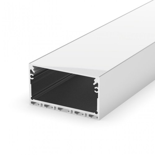 Profil LED architektoniczny napowierzchniowy P23-3 biały lakierowany z kloszem transparentnym 1m