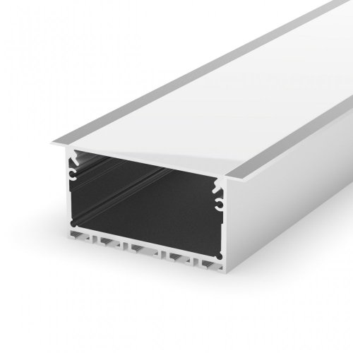 Profil LED wpuszczany P23-1 biały lakierowany z kloszem transparentnym 1m