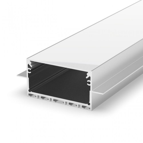 Profil LED wpuszczany P23-2 biały lakierowany z kloszem transparentnym 1m
