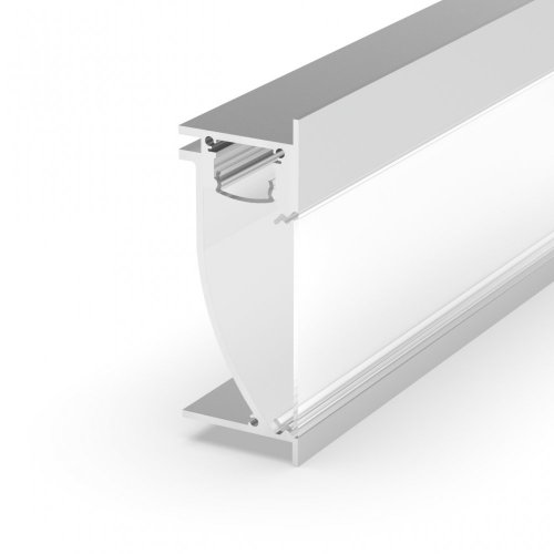 Profil LED architektoniczny ścienny P26-2 biały lakierowany z kloszem transparentnym 1m