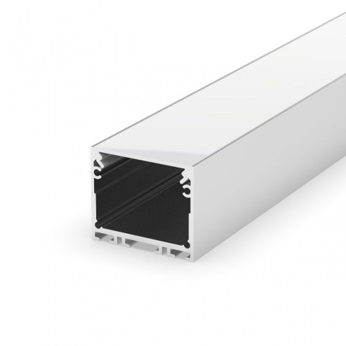 Profil LED architektoniczny napowierzchniowy P22-3 anodowany z kloszem mlecznym 1m