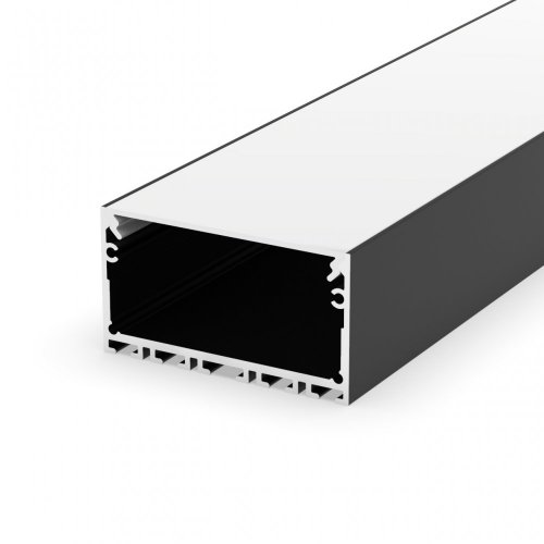 Profil LED architektoniczny napowierzchniowy P23-3 czarny lakierowany z kloszem mlecznym 1m