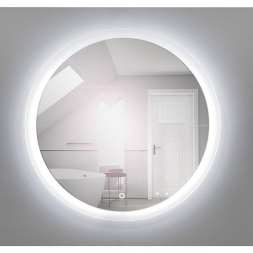 Lustro łazienkowe okrągłe z oświetleniem LED i wyłącznikiem dotykowym 60cm