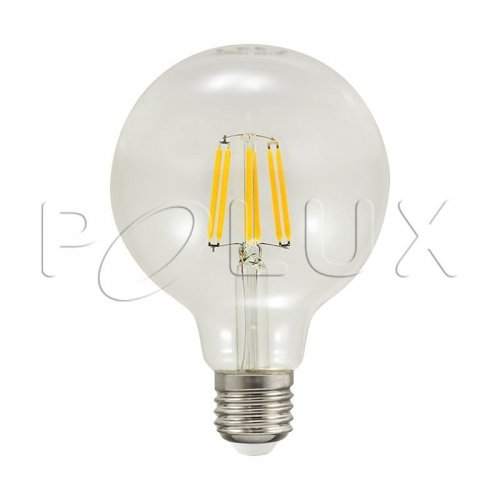 Żarówka LED Polux E27 duży gwint G95 7,5W 1055lm biała ciepła filament
