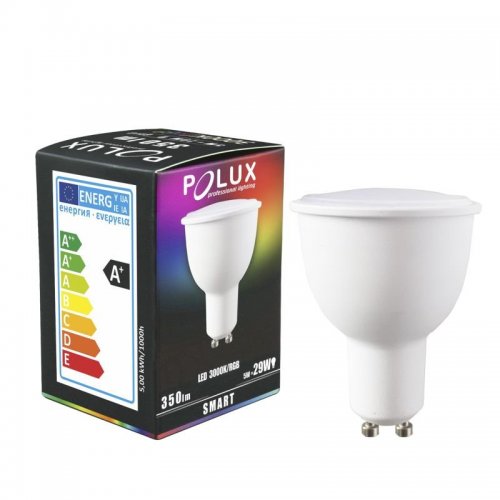 Żarówka Polux SMART GU10 5W RGBW biała ciepła IR