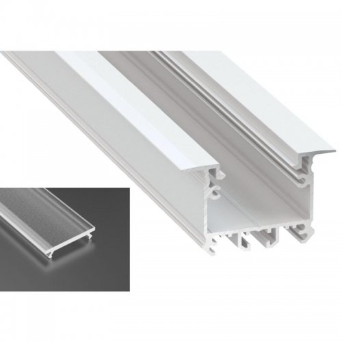 Profil LED architektoniczny wpuszczany inTALIA biały lakierowany z kloszem frosted 1m