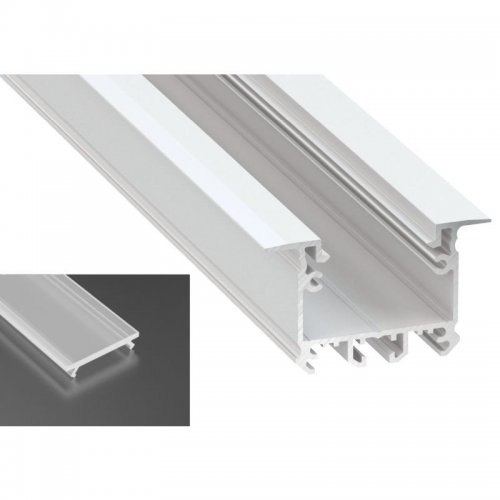 Profil LED architektoniczny wpuszczany inTALIA biały lakierowany z kloszem mrożonym 1m