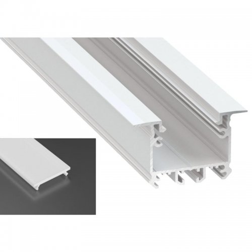Profil LED architektoniczny wpuszczany inTALIA biały lakierowany z kloszem mlecznym 2m