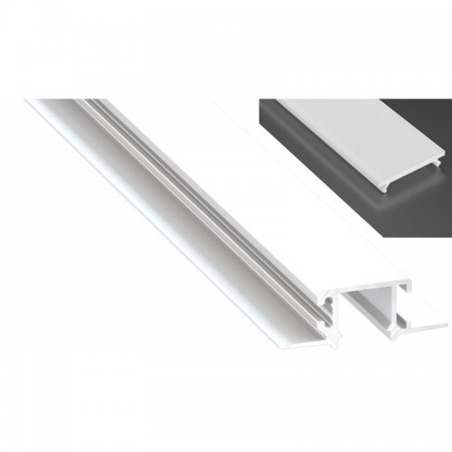 Profil LED Wpuszczany Mono biały lakierowany z kloszem mlecznym 1m