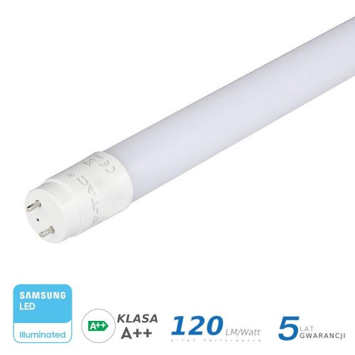 Świetlówka obrotowa LED V-TAC SAMSUNG CHIP T8 G13 9W 1100lm 60cm 3000K 5 lat gwarancji A++