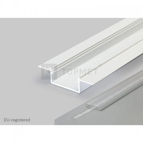 Profil LED Wpuszczany Vario biały lakierowany z kloszem transparentnym 1m