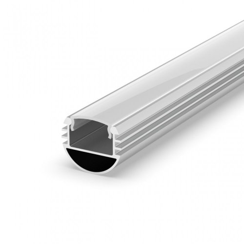 Profil P8-1 do poświetlania szaf LED srebrny anodowany z kloszem mlecznym 1m