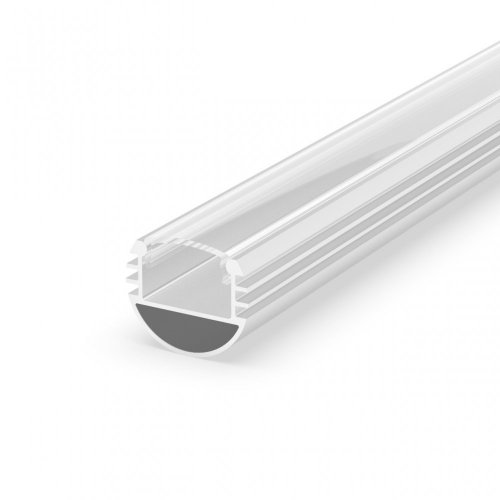 Profil P8-1 do poświetlania szaf LED biały lakierowany z kloszem transparentnym 1m