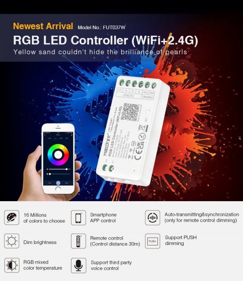 Inteligenty odbiornik Mi-Light RGB RF do rozbudowy zestawu 144W Wi-Fi