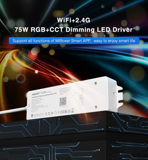 Inteligenty odbiornik Mi-Light RGB+CCT Wi-Fi Bluetooth 75W z zasilaczem 24V