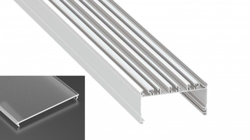Profil LED architektoniczny napowierzchniowy LARGO biały lakierowany z kloszem frosted 1m