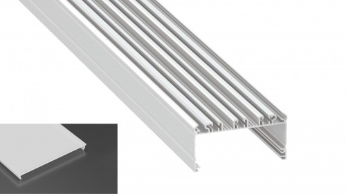 Profil LED architektoniczny napowierzchniowy LARGO biały lakierowany z kloszem mlecznym 1m