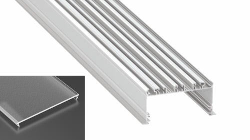 Profil LED architektoniczny wpuszczany inLARGO biały lakierowany z kloszem frosted 2m