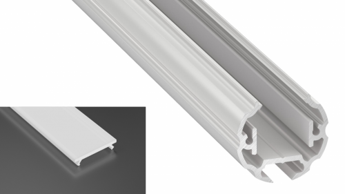 Profil Cosmo do poświetlania szaf LED biały lakierowany z kloszem mlecznym 1m