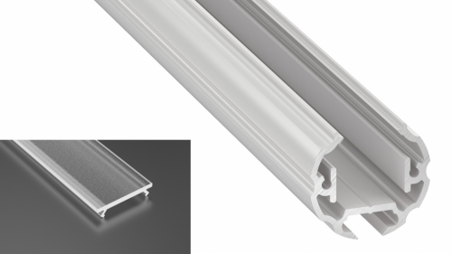 Profil Cosmo do poświetlania szaf LED biały lakierowany z kloszem frosted 1m