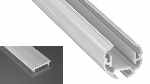 Profil Cosmo do poświetlania szaf LED biały lakierowany z kloszem frosted mlecznym 2m