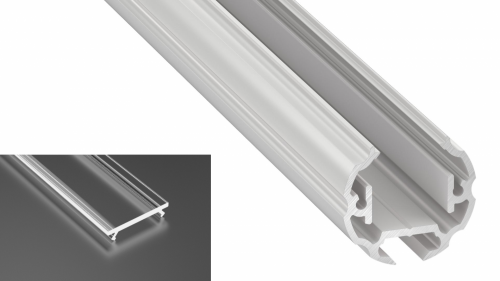 Profil Cosmo do poświetlania szaf LED biały lakierowany z kloszem transparentnym 1m