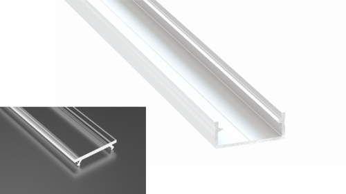 Profil LED Nawierzchniowy Dual biały lakierowany z kloszem transparentnym 1m