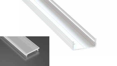 Profil LED Nawierzchniowy Dual biały lakierowany z kloszem mrożonym 1m