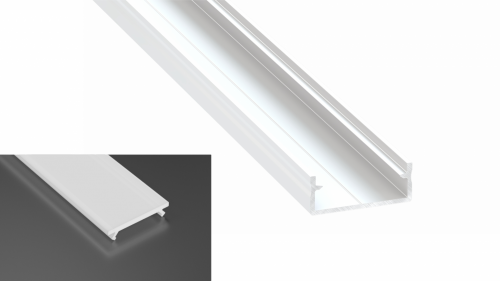 Profil LED Nawierzchniowy Dual biały lakierowany z kloszem mlecznym 1m