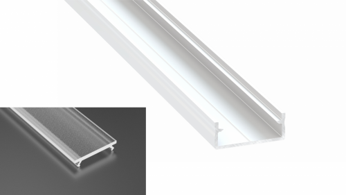 Profil LED Nawierzchniowy Dual biały lakierowany z kloszem frosted 1m