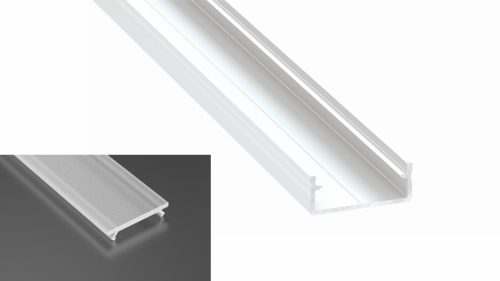 Profil LED Nawierzchniowy Dual biały lakierowany z kloszem frosted mlecznym 2m